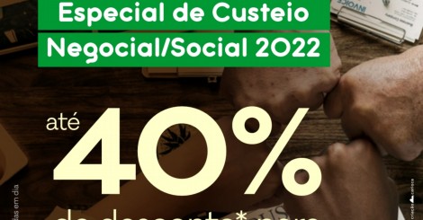 Contribuição Especial de Custeio Negocial/Social 2022 tem até 40% de desconto à vista, com vencimento em 25/05